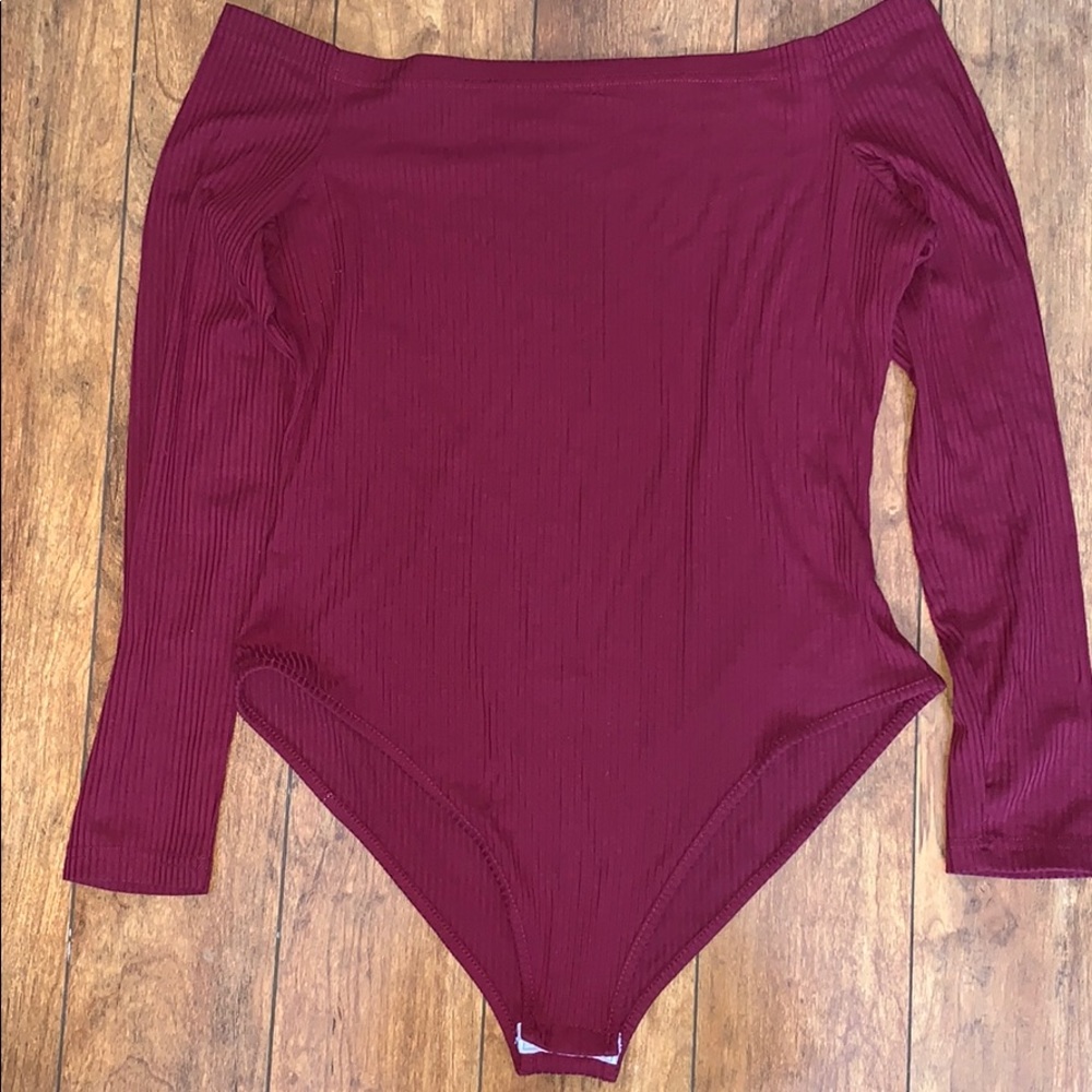 Off Shoulder Long Sleeve Bodysuit